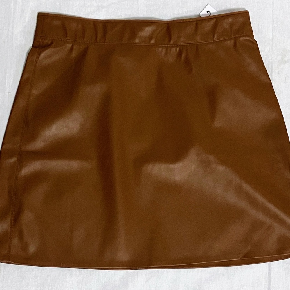 SANCTUARY Women's Mid-Rise Faux-Leather Mini Skirt- Size 0 - Color Spice